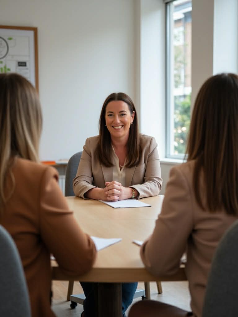 Kathryn meeting with clients